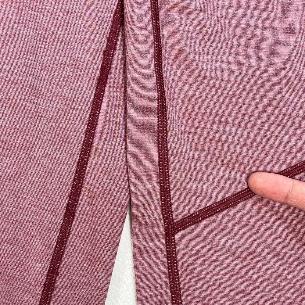 Lululemon T.H.E. HenleyShirt Men's 2XL* Heathered Rosewood Red Logo *SMALL HOLE* - Picture 12 of 16